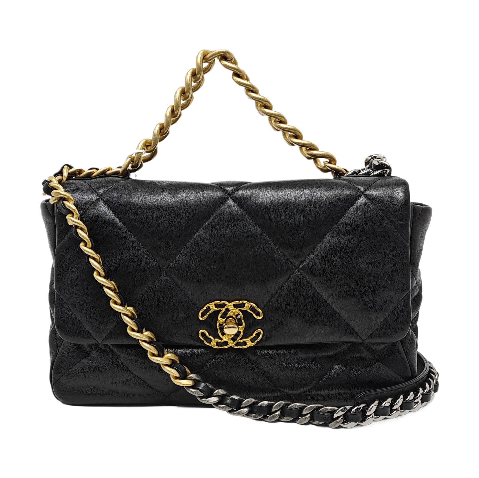 CHANEL 19 Large Quilted Lambskin Black