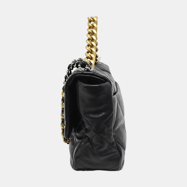 CHANEL 19 Large Quilted Lambskin Black