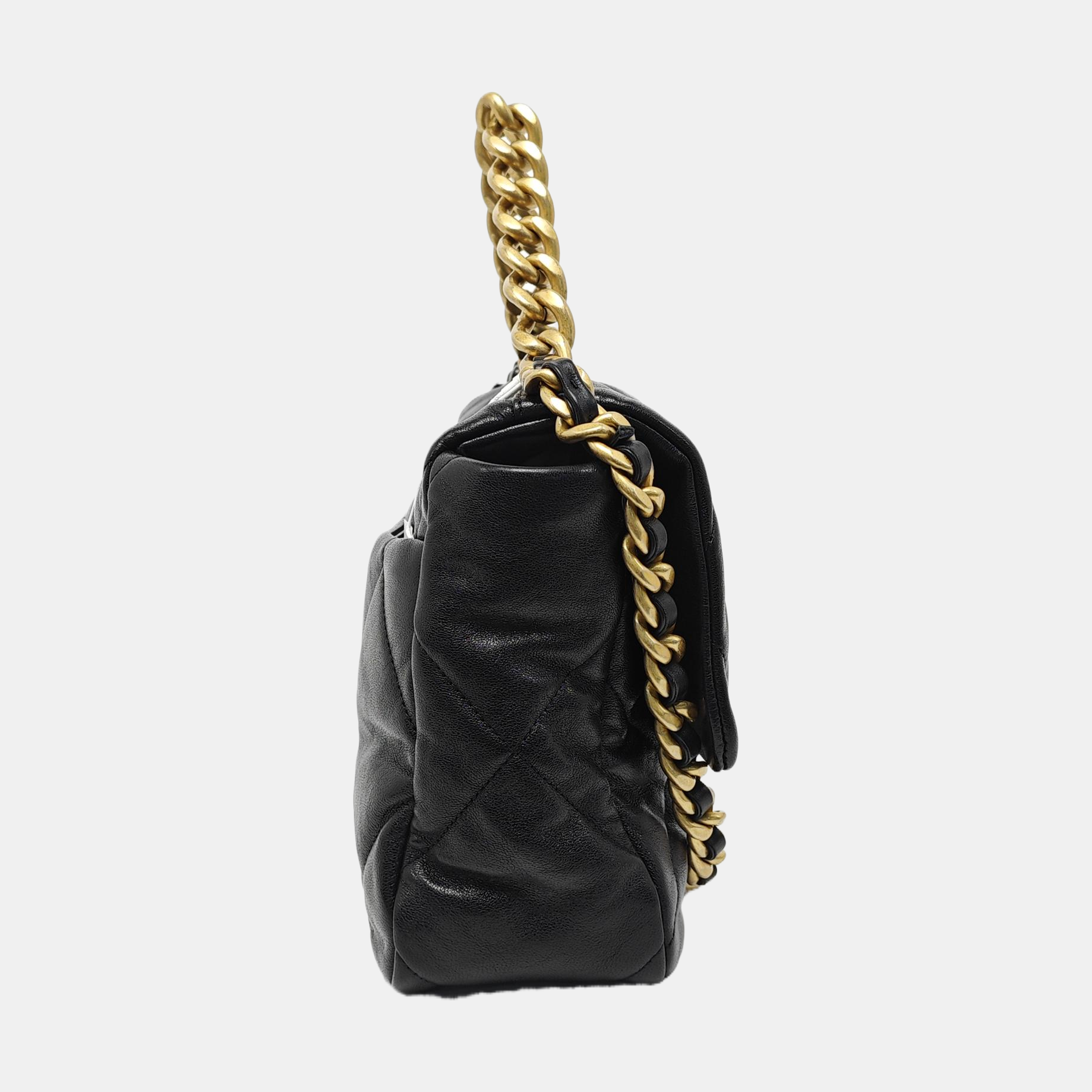 CHANEL 19 Large Quilted Lambskin Black