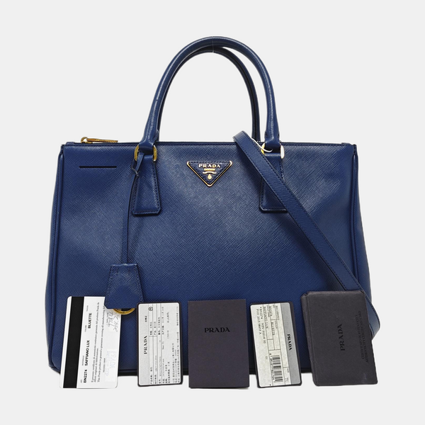 Galleria Large Saffiano Calfskin Blue