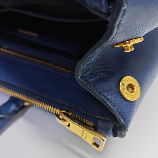 Galleria Large Saffiano Calfskin Blue