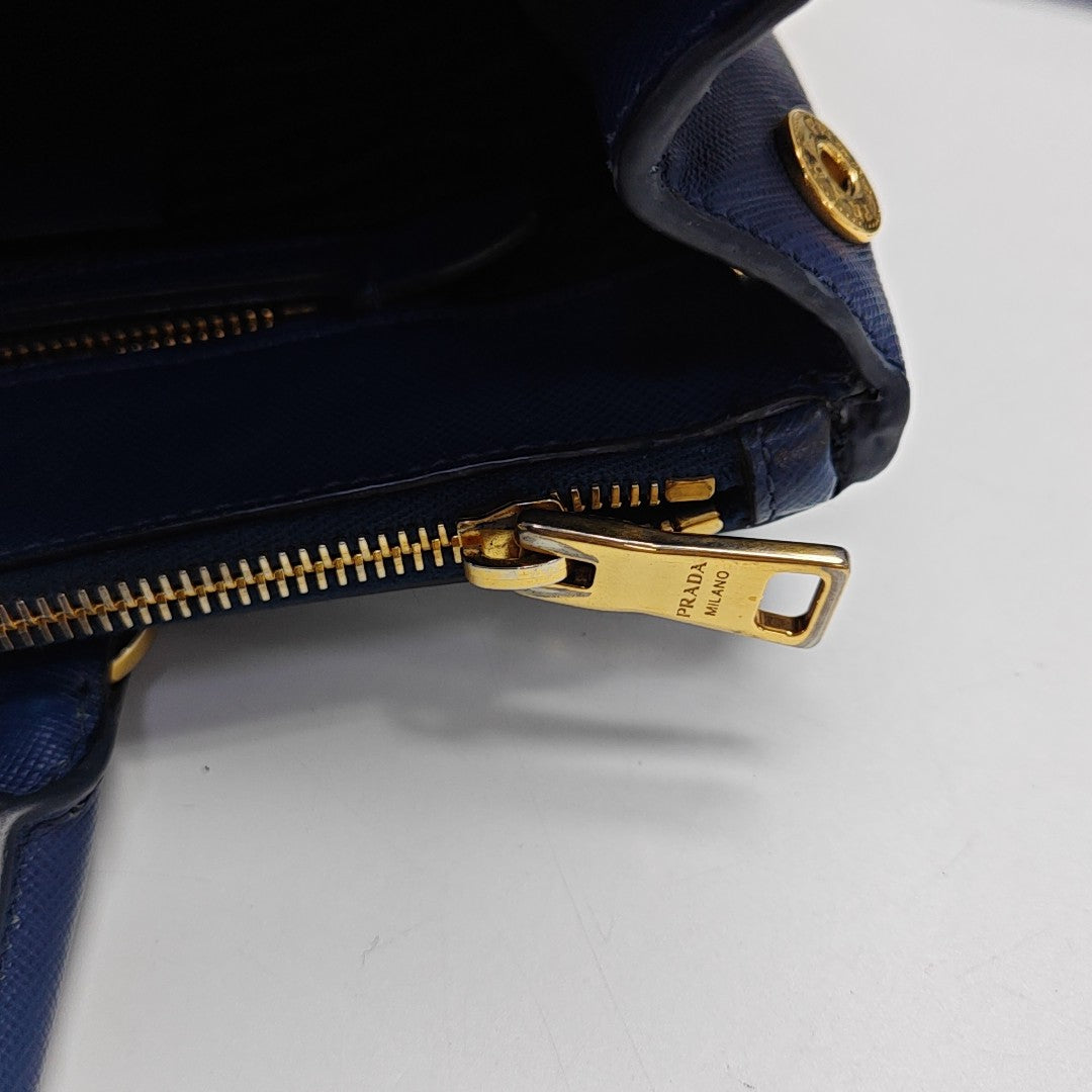 Galleria Large Saffiano Calfskin Blue