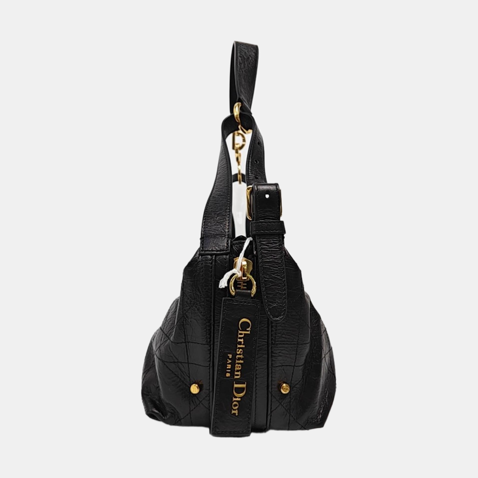 D-Journey Medium Cannage Calfskin Black