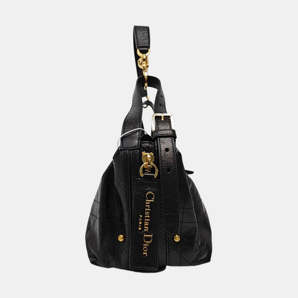 D-Journey Medium Cannage Calfskin Black