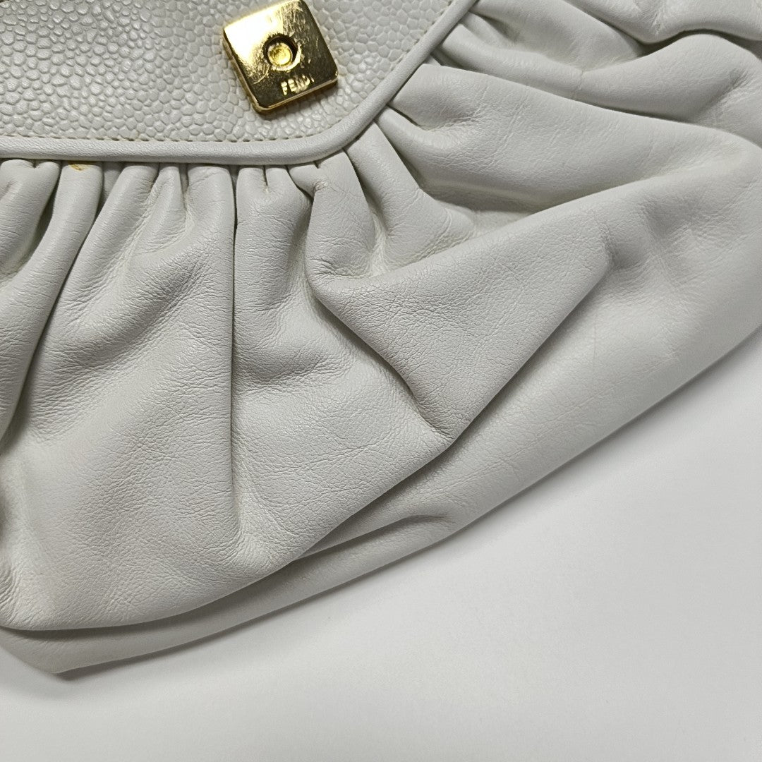 Calfskin Shoulder Bag White