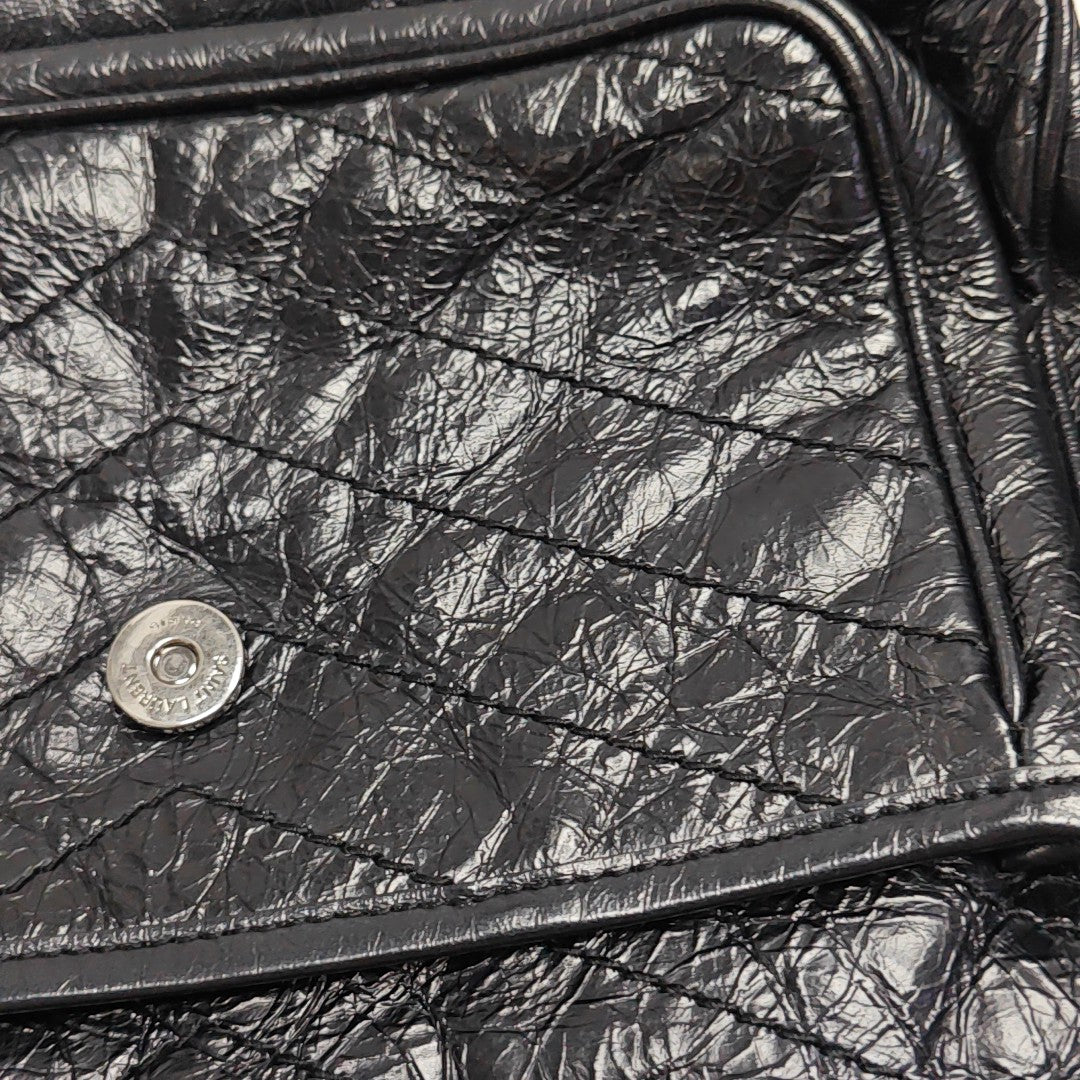 NIKI Medium Chevron Calfskin Black
