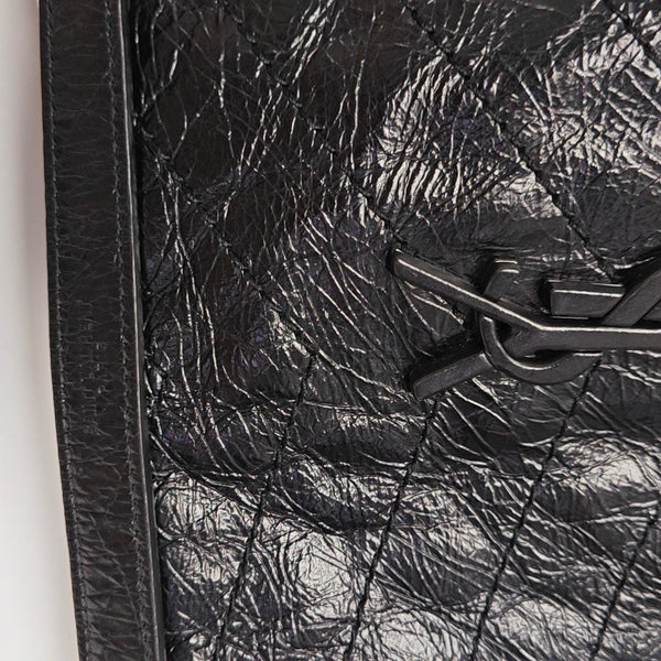 NIKI Medium Chevron Calfskin Black