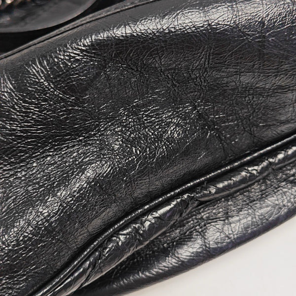 NIKI Medium Chevron Calfskin Black