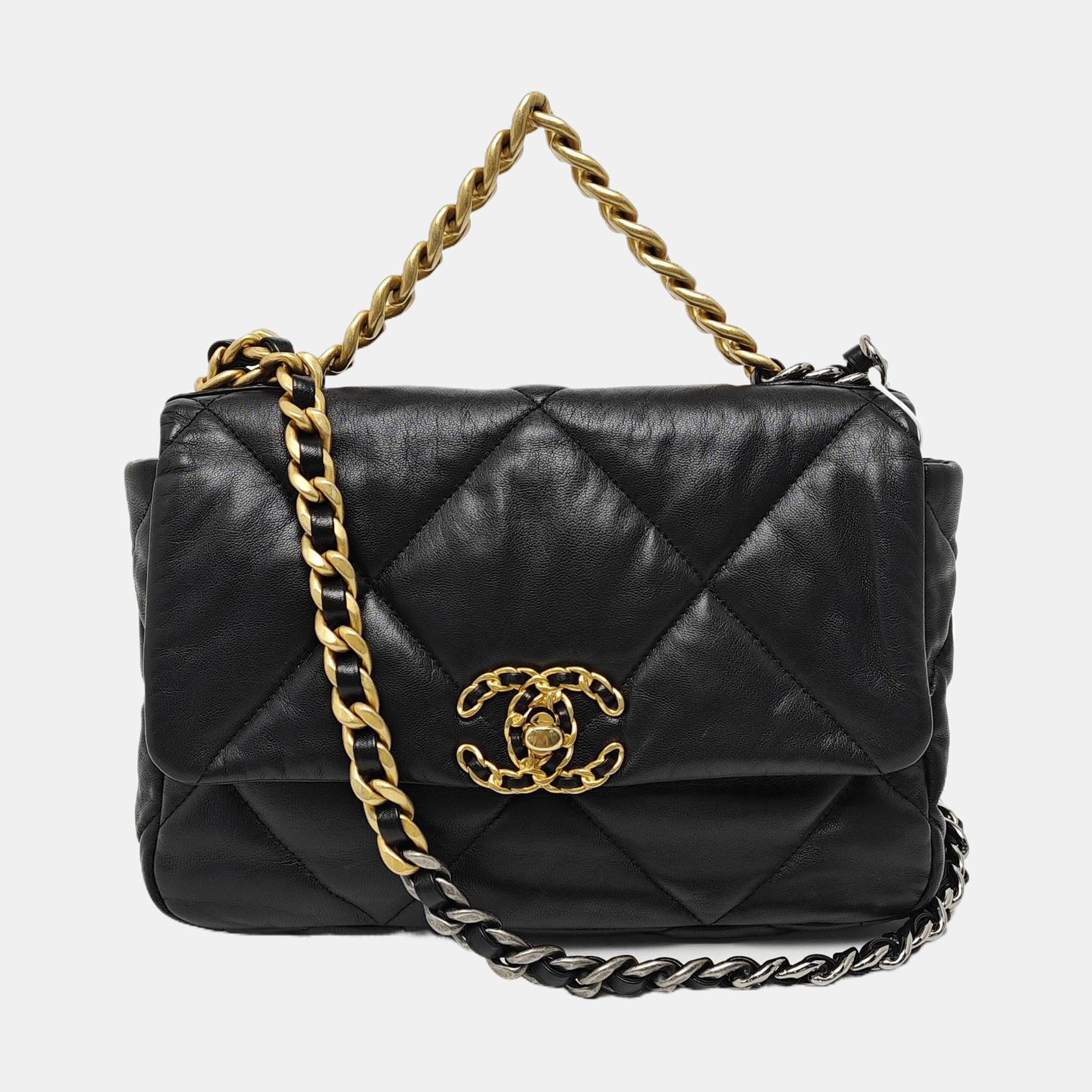CHANEL 19 Small Quilted Lambskin Black