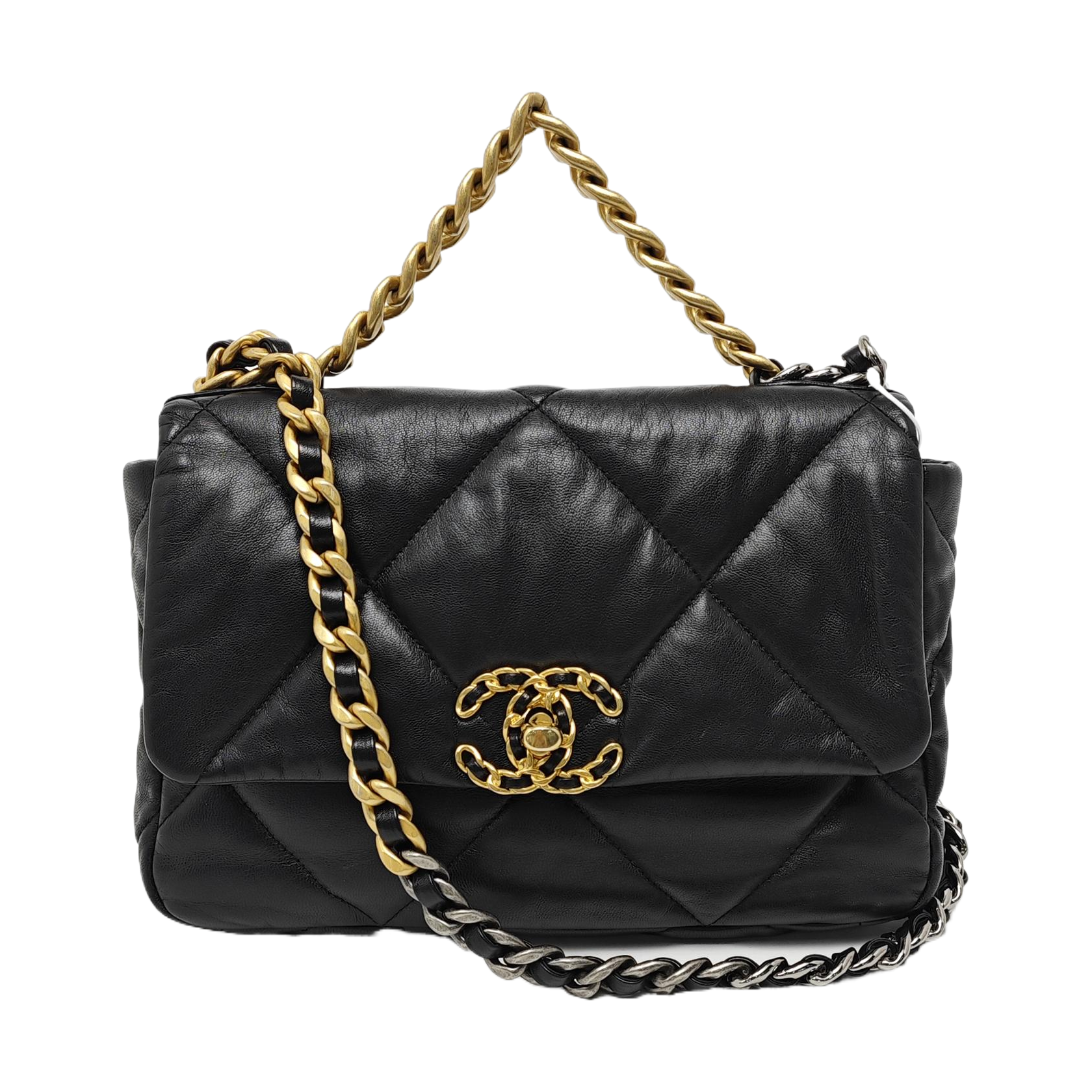 CHANEL 19 Small Quilted Lambskin Black
