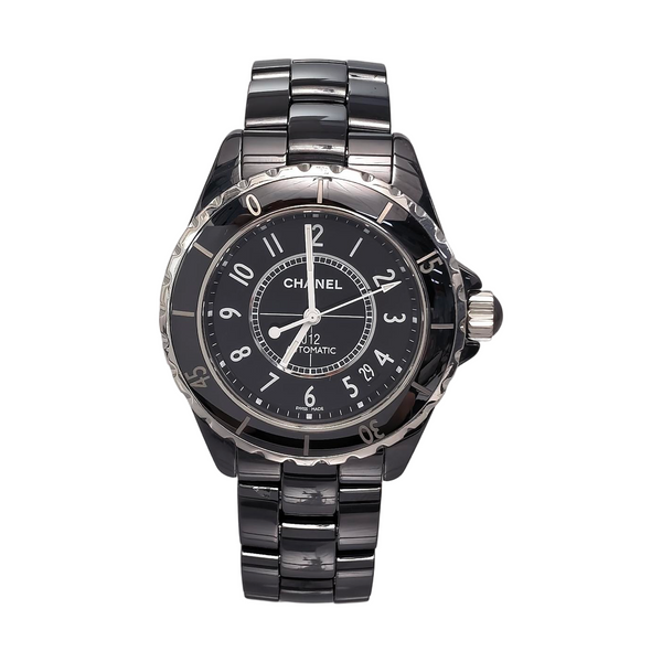 J12 38mm Black Automatic Watch