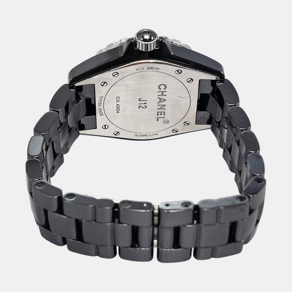J12 38mm Black Automatic Watch
