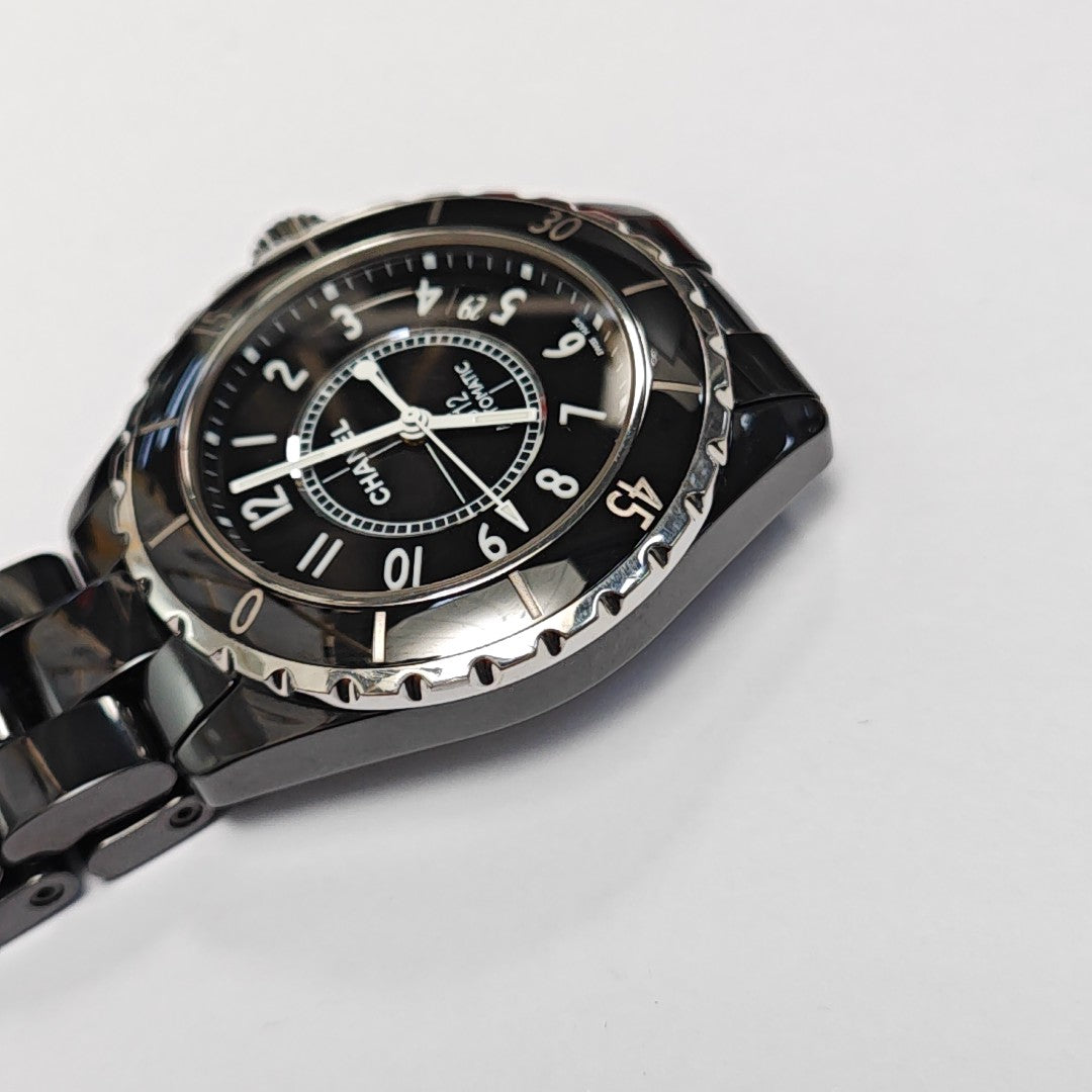 J12 38mm Black Automatic Watch