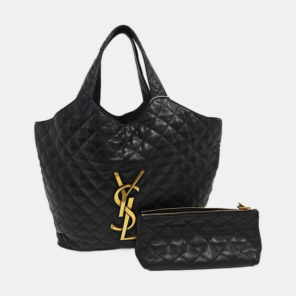ICARE Extra Large Quilted Lambskin Black