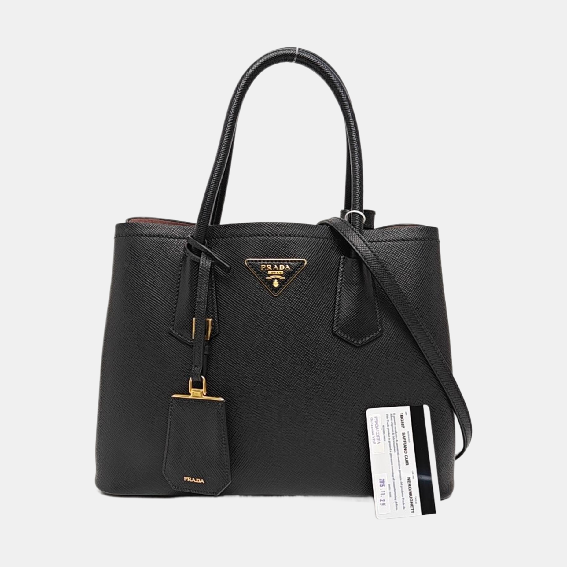 Double Saffiano Calfskin Black