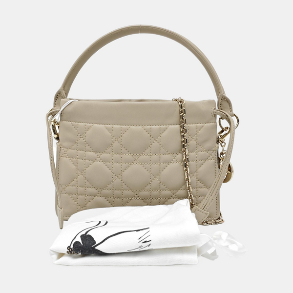 Lady Dior Milly Mini Cannage Lambskin Beige