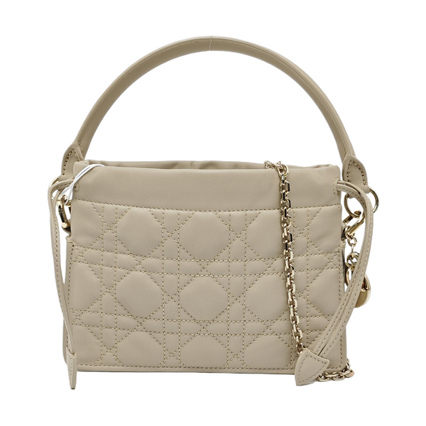 Lady Dior Milly Mini Cannage Lambskin Beige