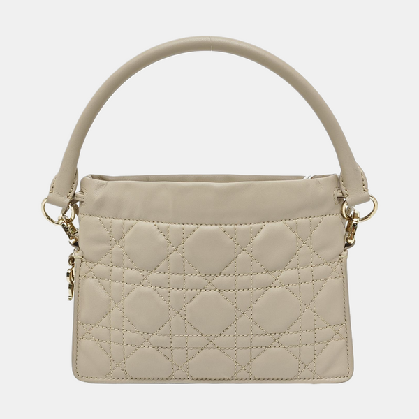 Lady Dior Milly Mini Cannage Lambskin Beige