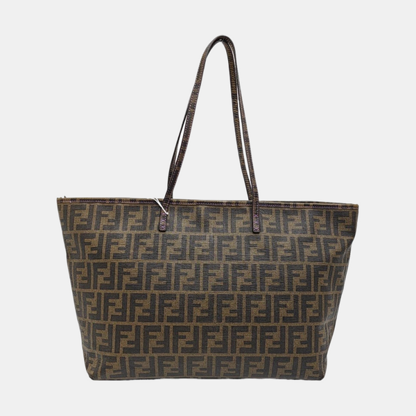 Coated Canvas Tote Bag Brown