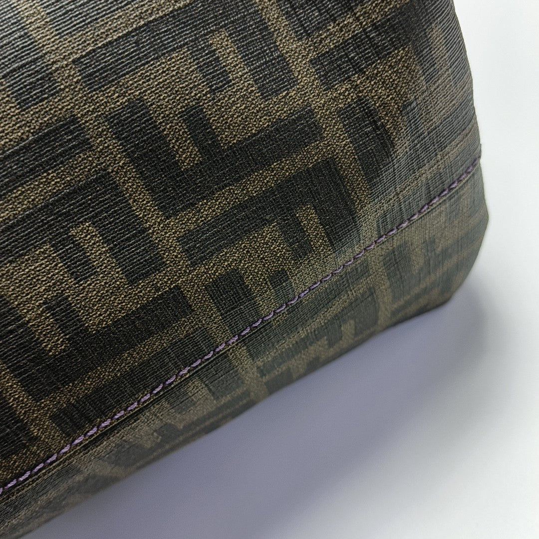 Coated Canvas Tote Bag Brown