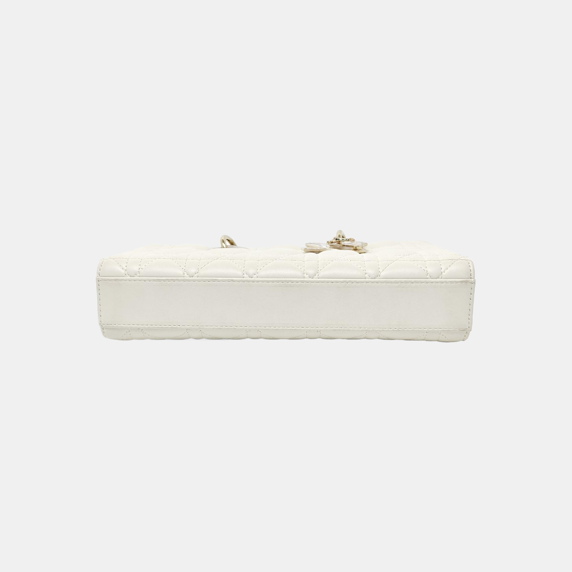 Lady D-Joy Medium Cannage Lambskin White