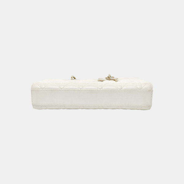 Lady D-Joy Medium Cannage Lambskin White