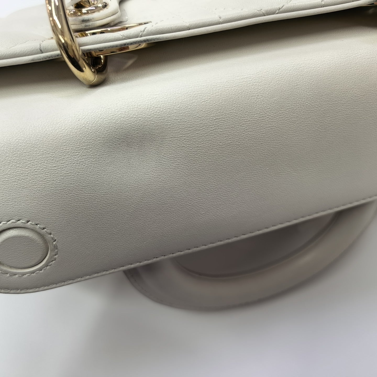 Lady D-Joy Medium Cannage Lambskin White