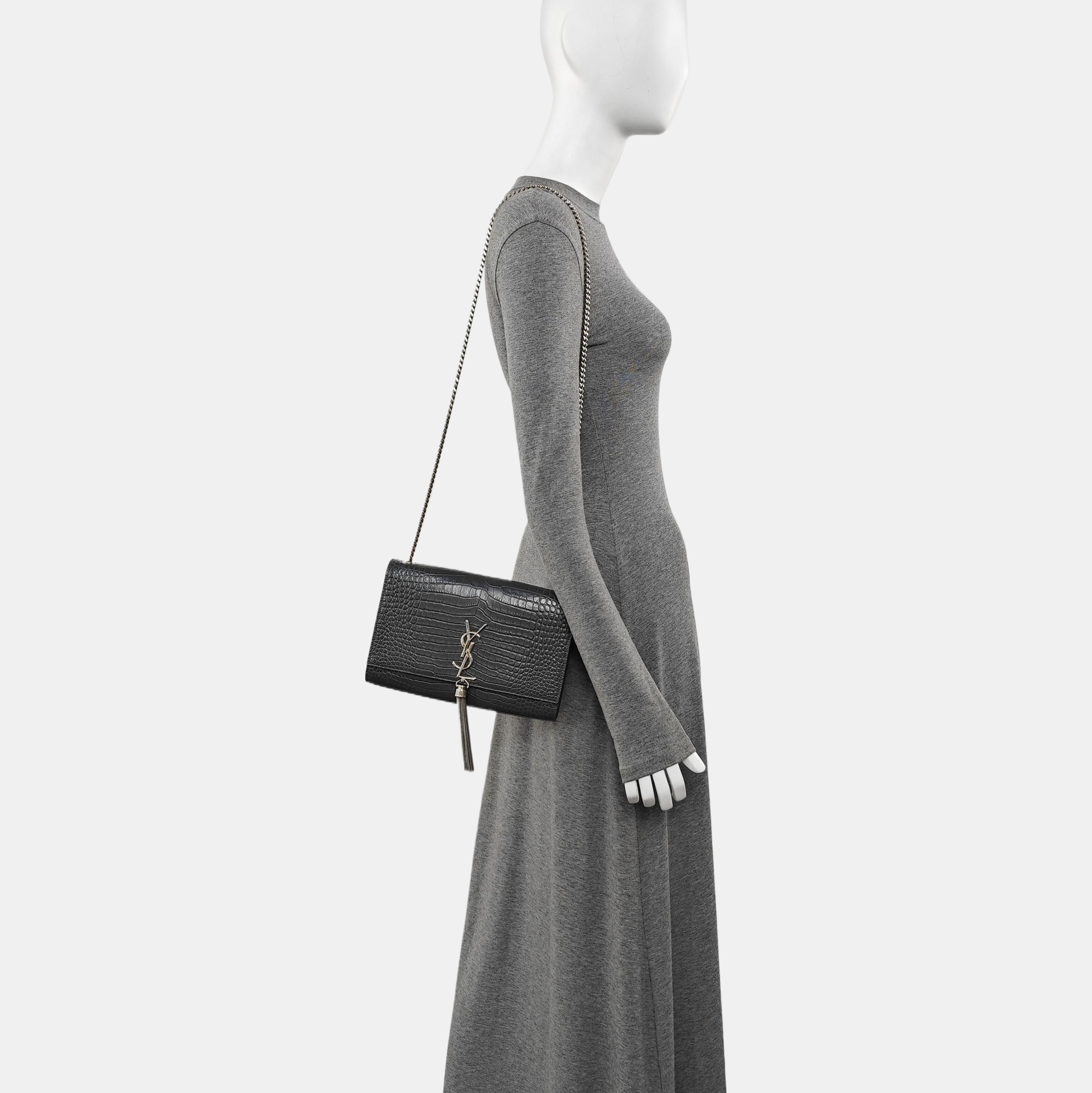 KATE Medium Calfskin Gray