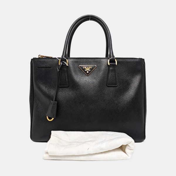 Galleria Large Saffiano Calfskin Black