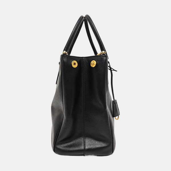 Galleria Large Saffiano Calfskin Black