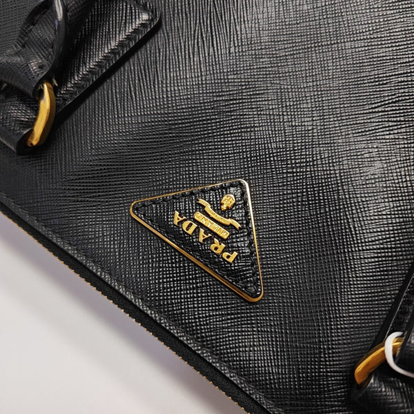 Galleria Large Saffiano Calfskin Black