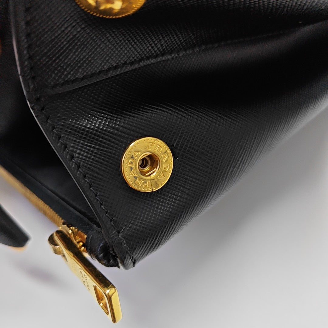 Galleria Large Saffiano Calfskin Black