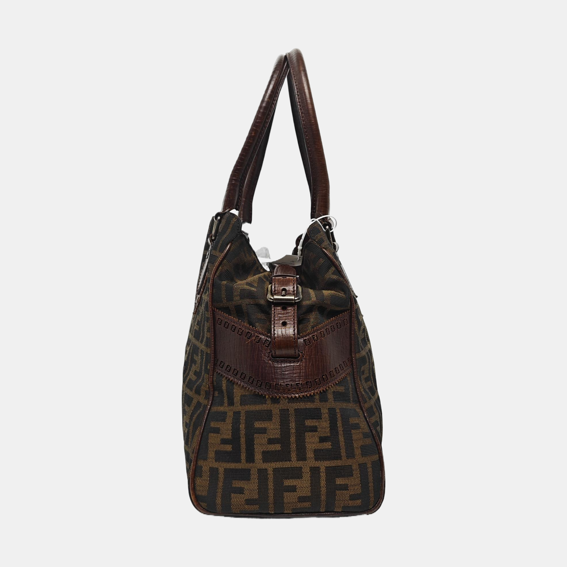 Canvas Top Handle Bag Brown