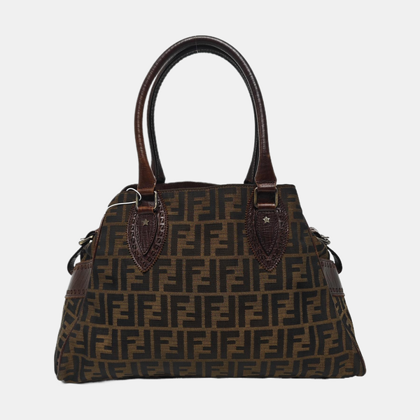 Canvas Top Handle Bag Brown