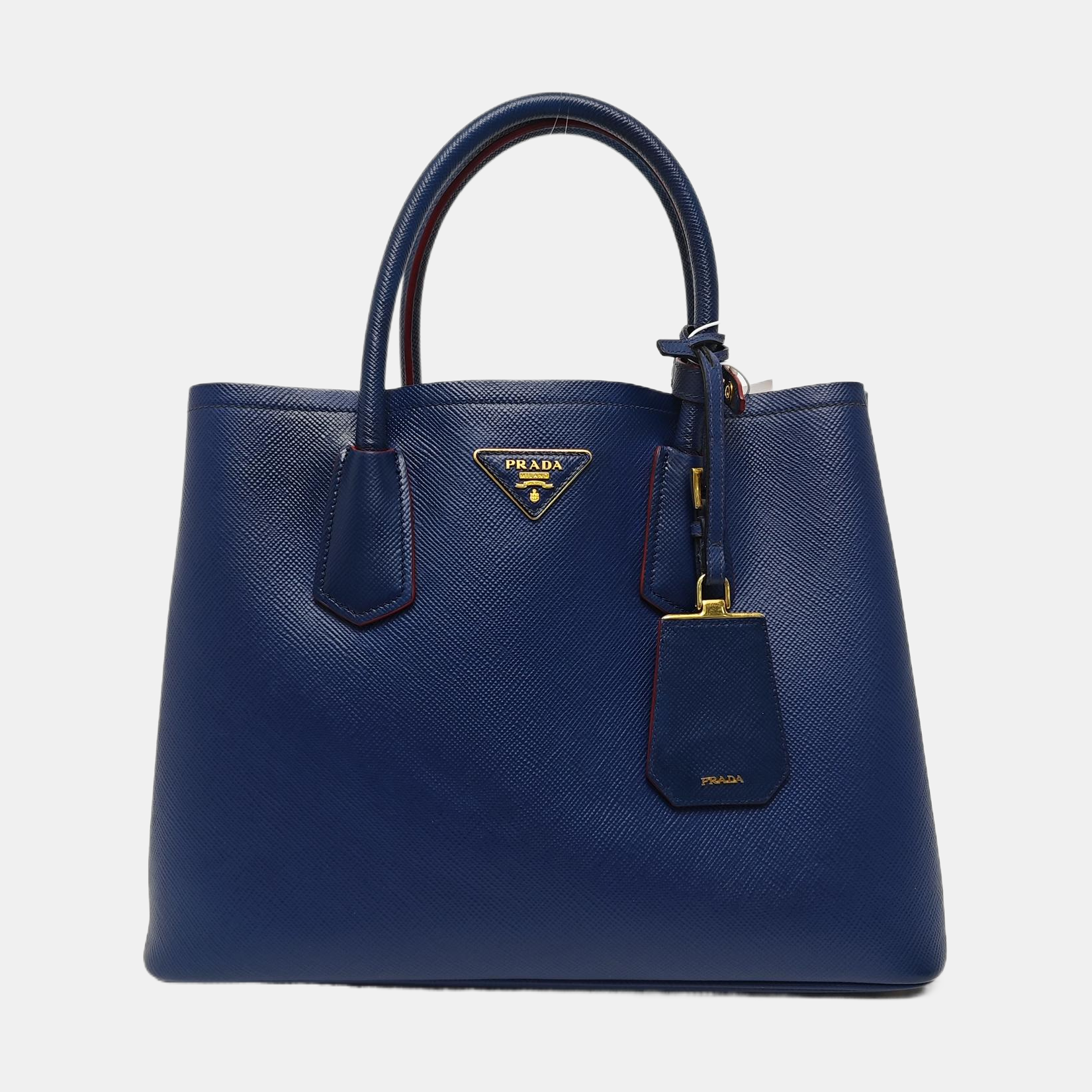 Double Medium Calfskin Blue