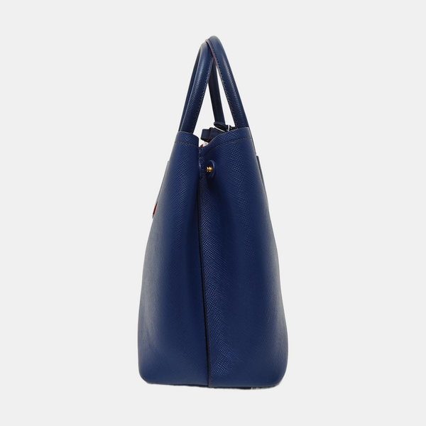 Double Medium Calfskin Blue