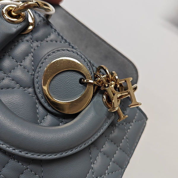 Lady D-Joy Super Mini Cannage Lambskin Blue