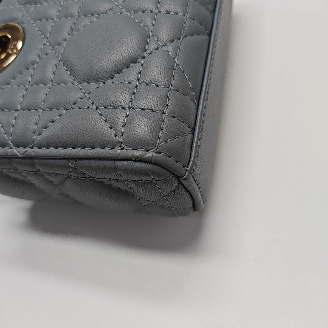 Lady D-Joy Super Mini Cannage Lambskin Blue