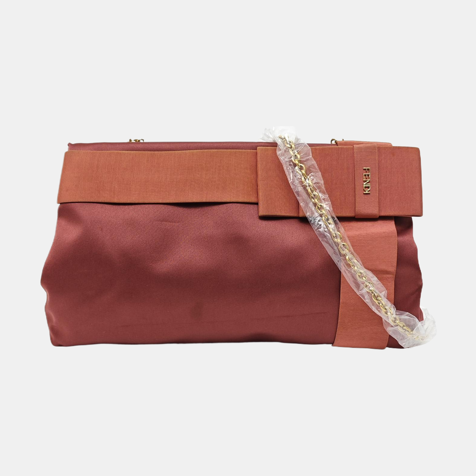 Silk Satin Top Handle Bag Red