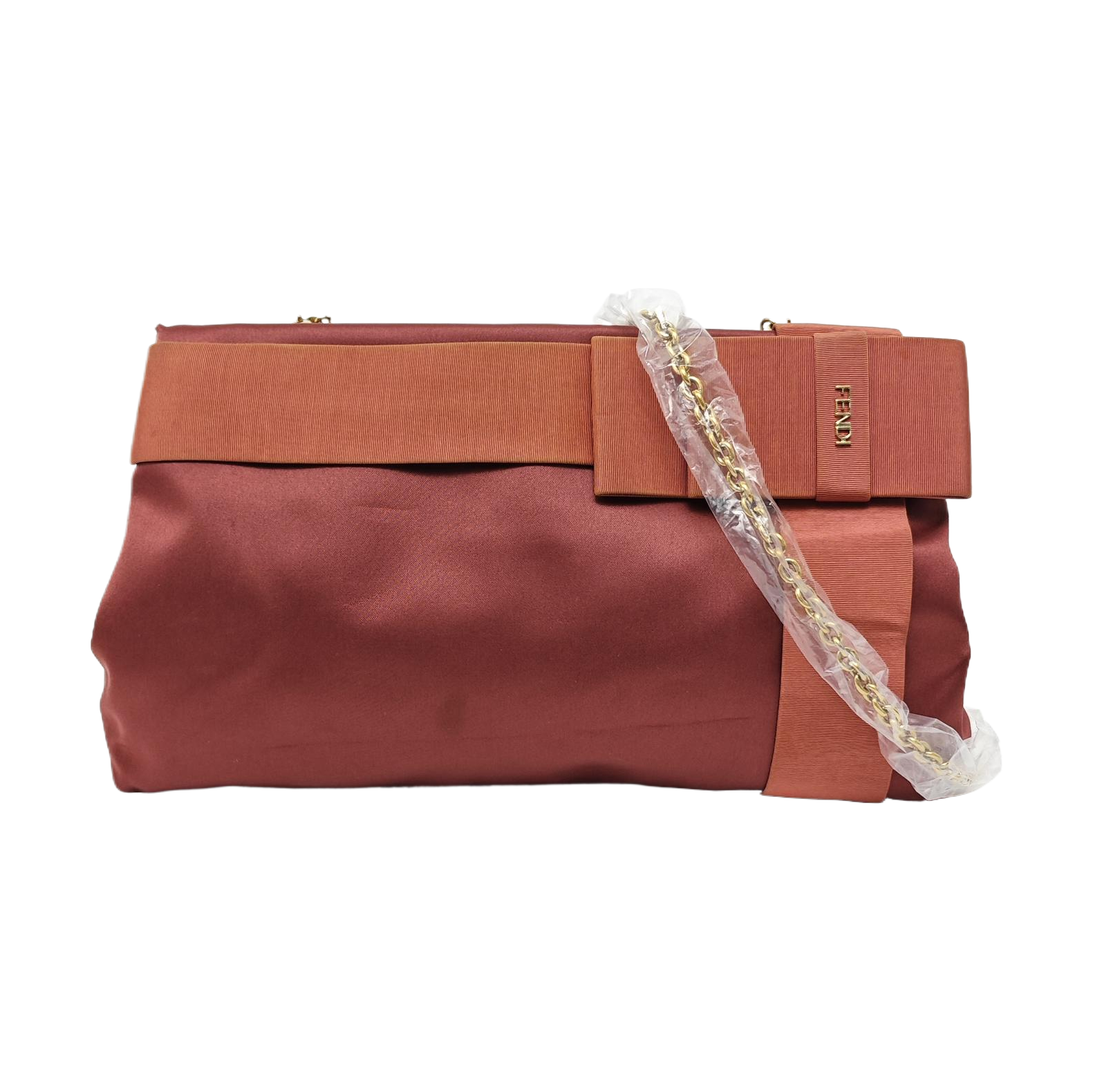 Silk Satin Top Handle Bag Red