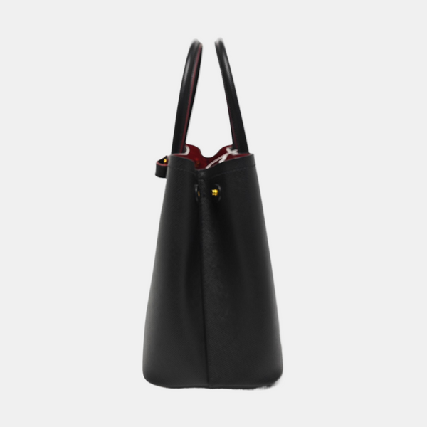Double Small Saffiano Calfskin Black