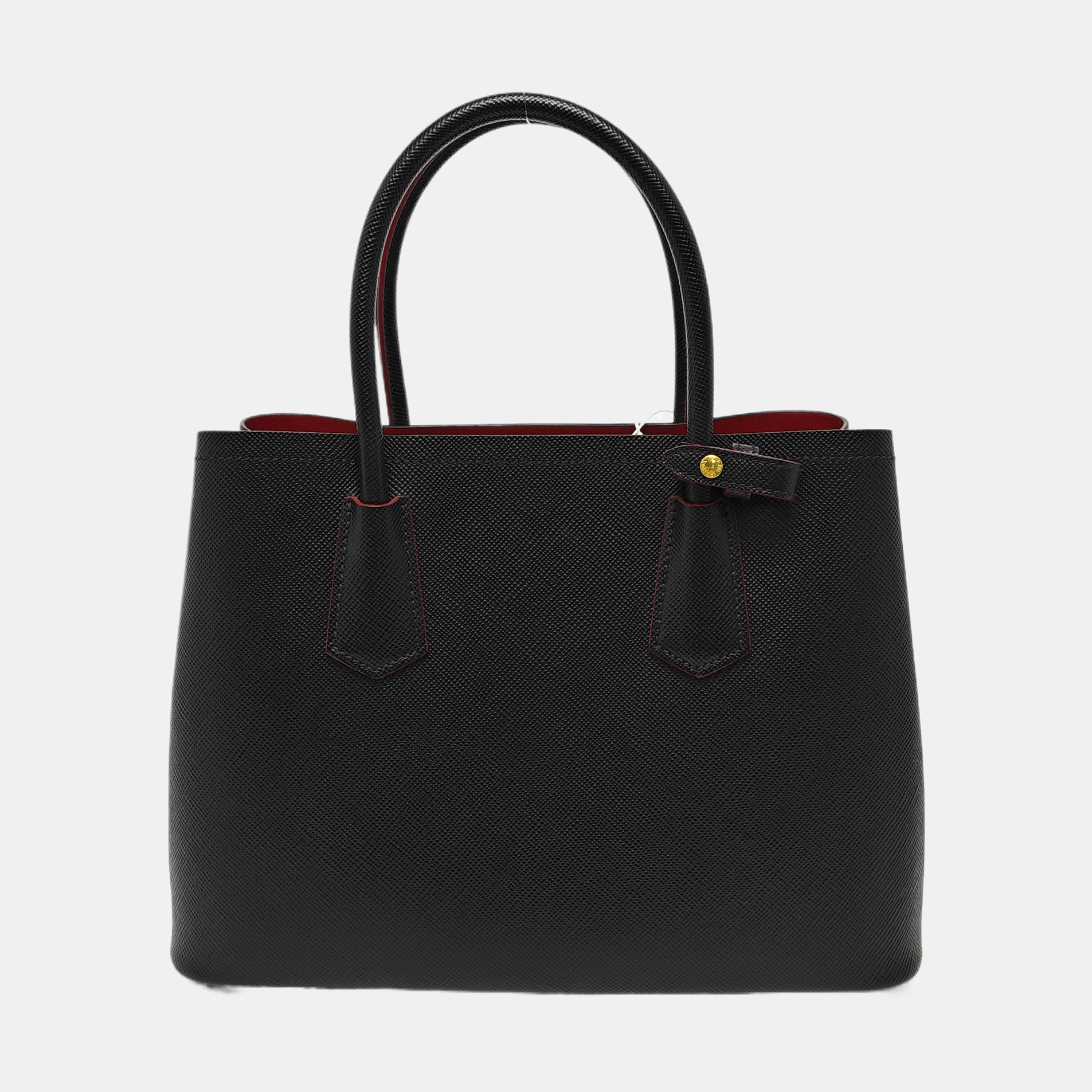 Double Small Saffiano Calfskin Black