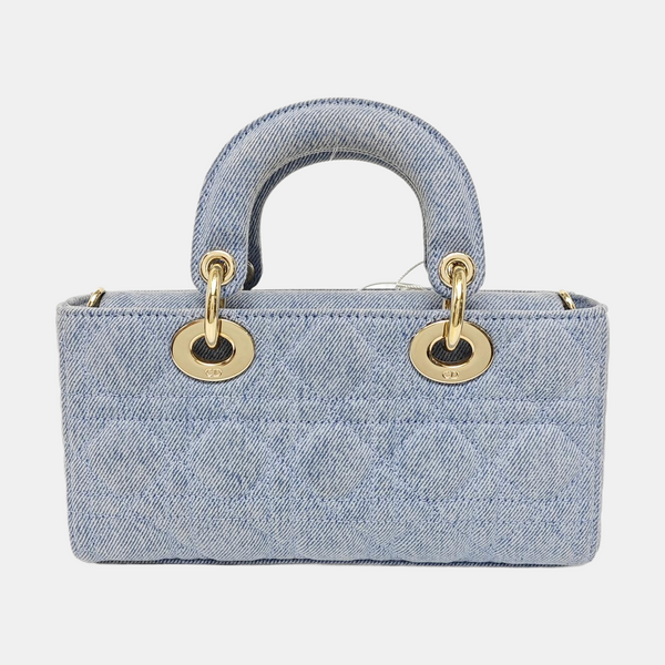 Lady D-Joy Small Cannage Denim Blue