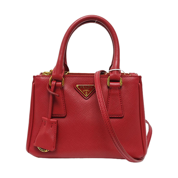 Galleria Super Mini Saffiano Calfskin Red