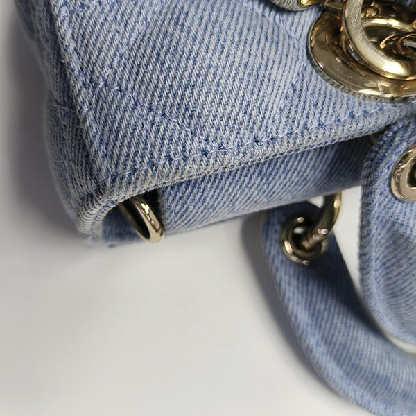 Lady D-Joy Small Cannage Denim Blue