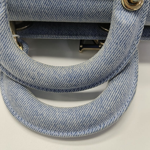 Lady D-Joy Small Cannage Denim Blue