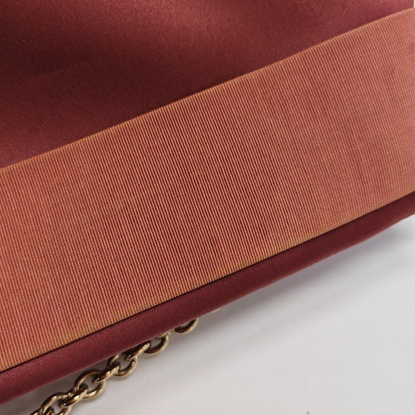 Silk Satin Top Handle Bag Red