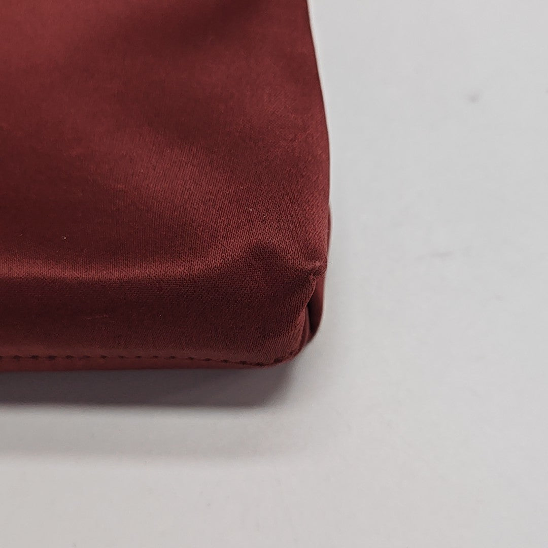 Silk Satin Top Handle Bag Red