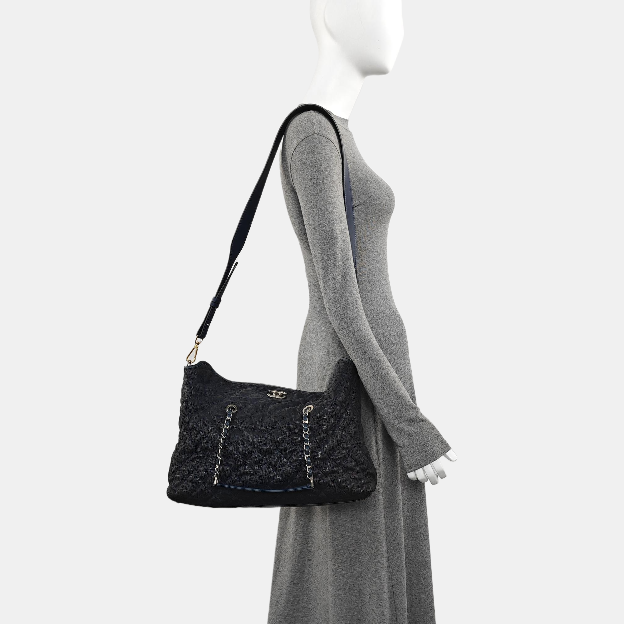FRENCH RIVIERA Quilted Grained Calfskin Blue