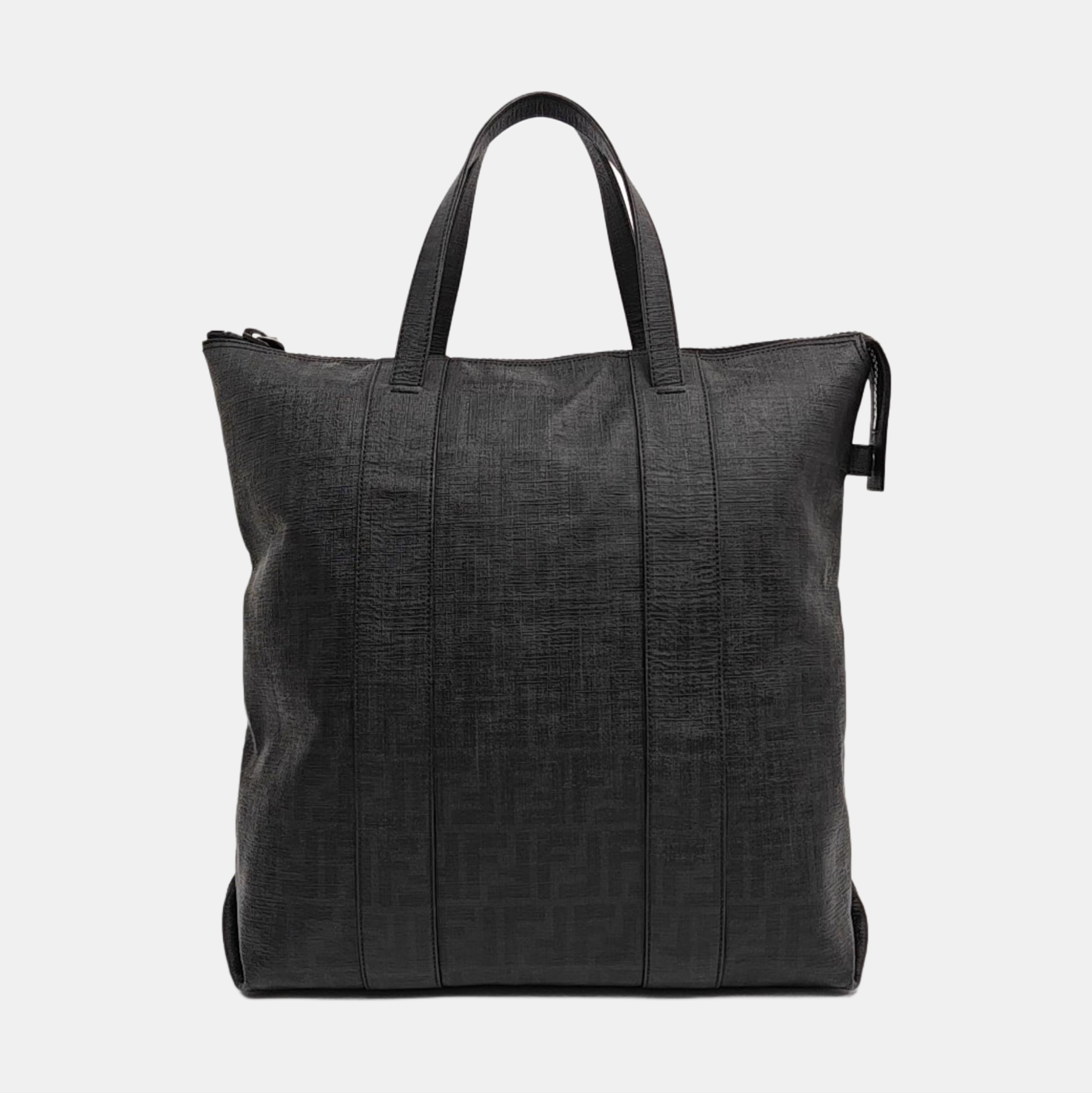 Coated Canvas Top Handle Bag Black